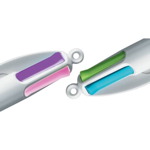 Penna a sfera a scatto BIC 4 Colours Grip Fashion M 1 mm viola 8922901